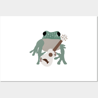 Frog with Ukelele Posters and Art